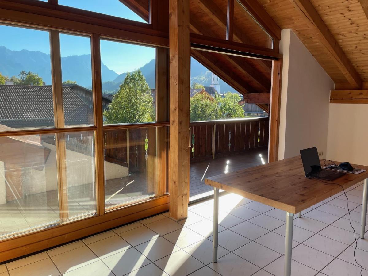 Dachgeschosswohnung Mit Traumhaftem Zugspitzblick Bei Garmisch Farchant Eksteriør bilde